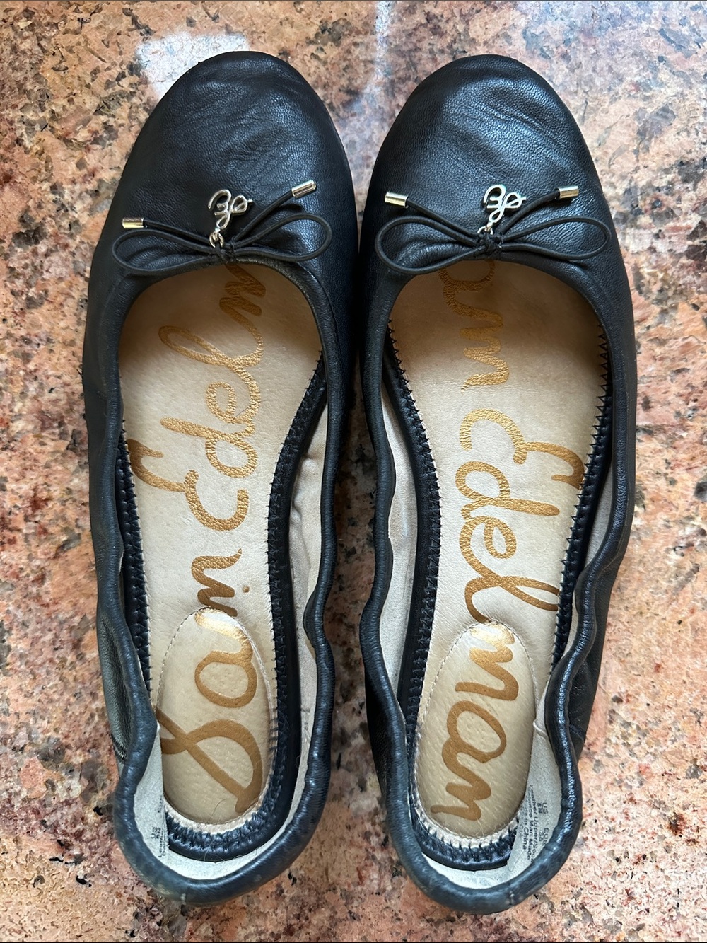 Sam Edelman Black Leather Bow Felicia Ballet Flats